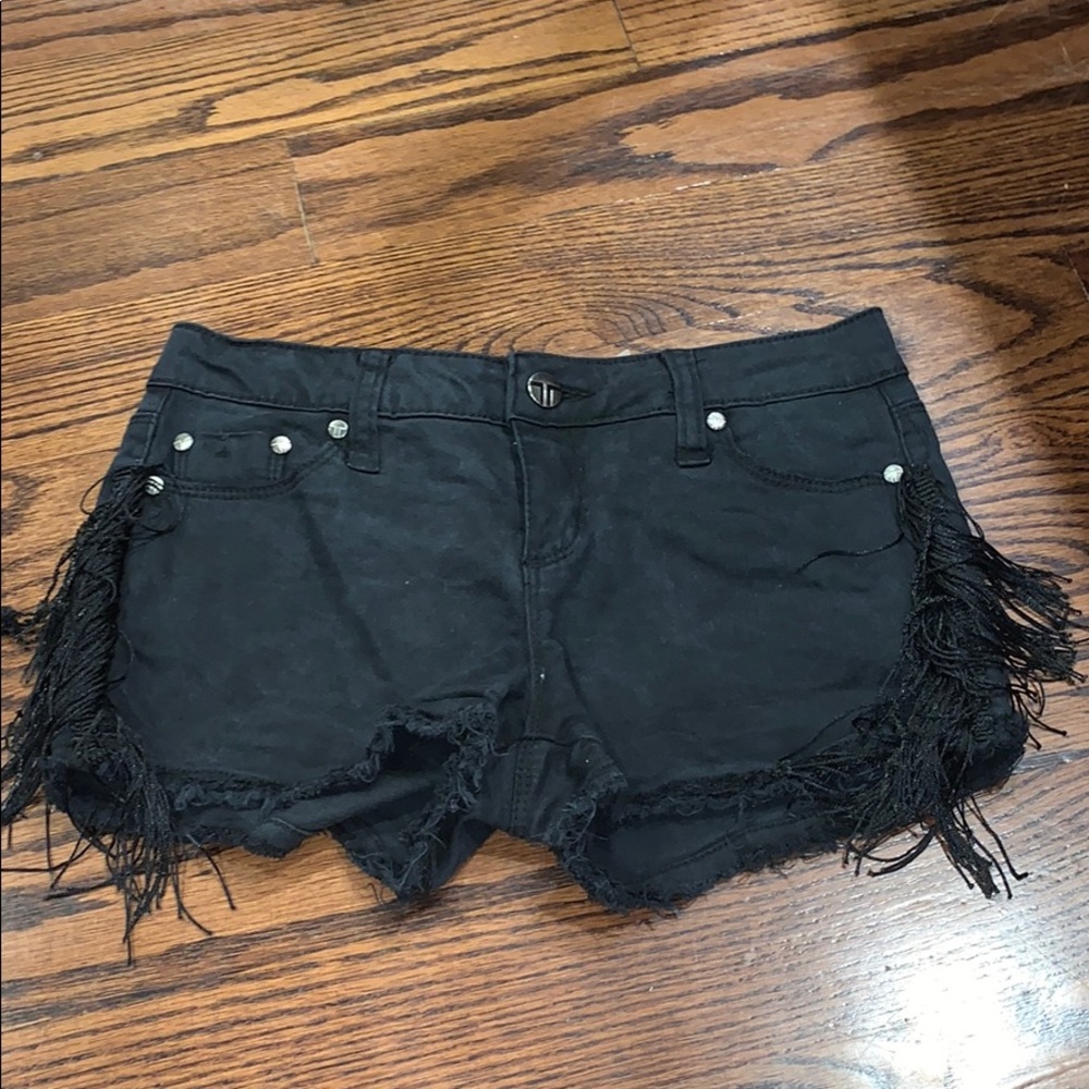Girls fringe jean shorts size 12